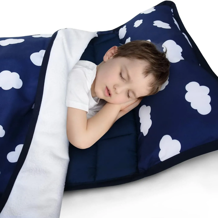 Kids Travel Friendly Preschool Daycare Nap Mat with Pillow