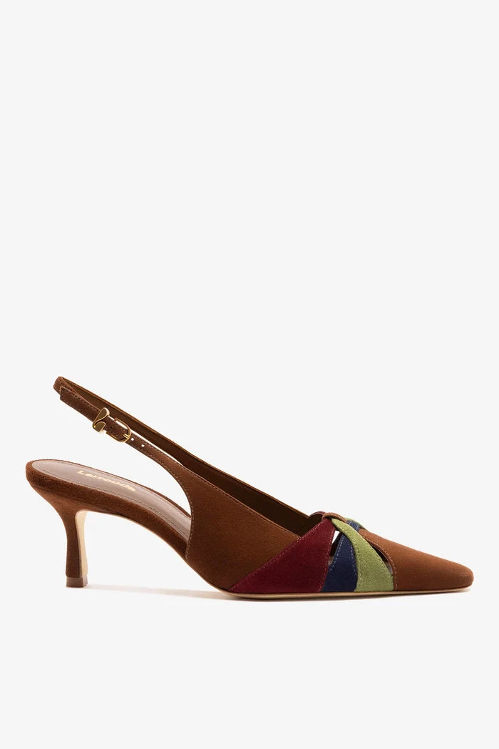 Kirstin Pump Burnt Umber Suede Pump Larroudé