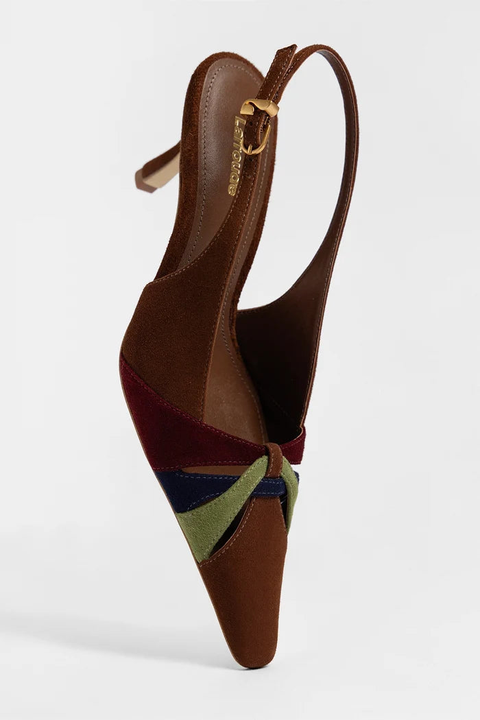 Kirstin Pump Burnt Umber Suede Pump Larroudé