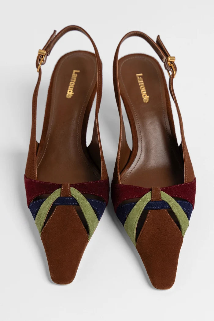 Kirstin Pump Burnt Umber Suede Pump Larroudé