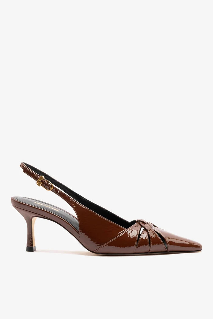 Kirstin Pump Oak Patent Leather Pump Larroudé