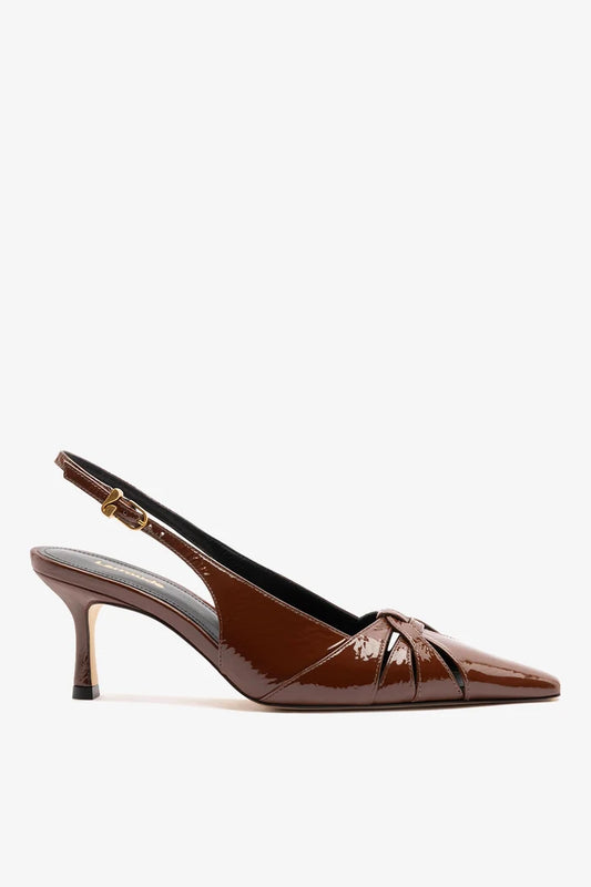 Kirstin Pump Oak Patent Leather Pump Larroudé