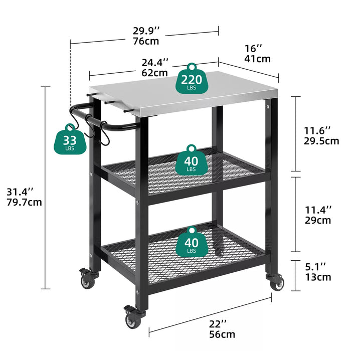 Kitchen Prep Table On Wheels