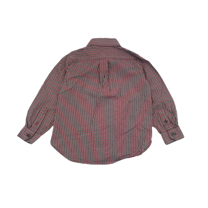 Kitestrings 4 years checked red and white shirt