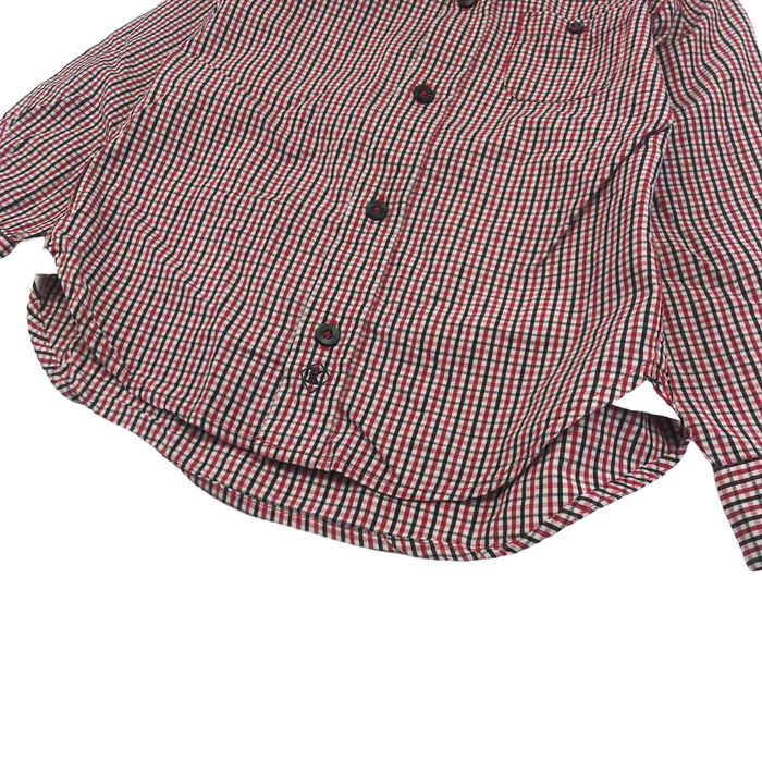 Kitestrings 4 years checked red and white shirt