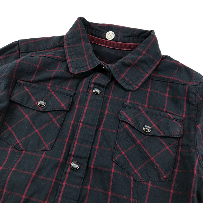 La Redoute 5 years dark navy and red checked shirt
