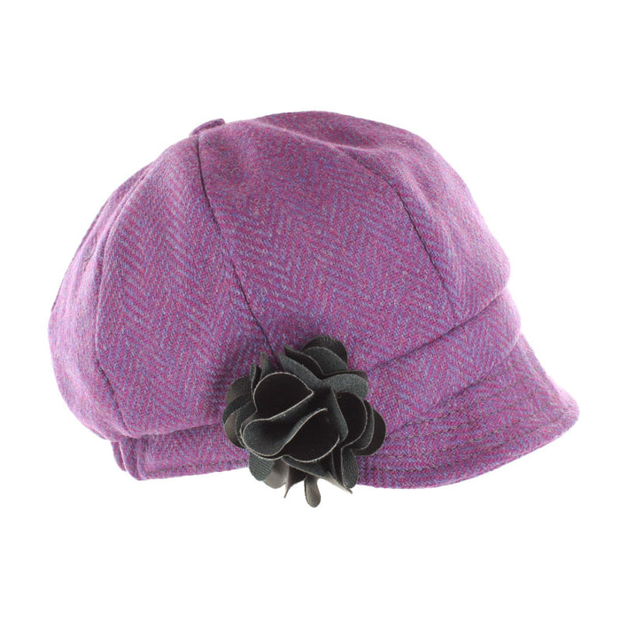 Ladies Mucros Newsboy Cap | Premium Tweed | Purple