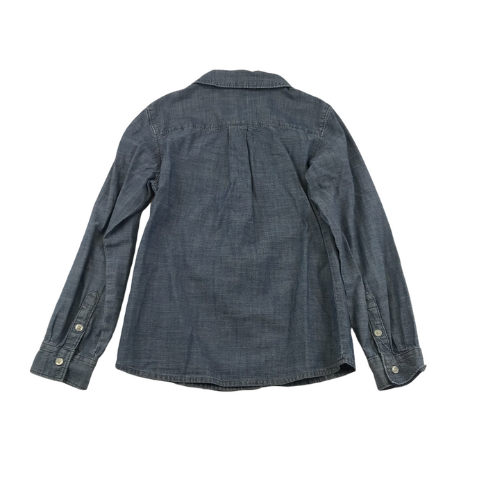 Land's End 7 years blue denim-style round collar shirt
