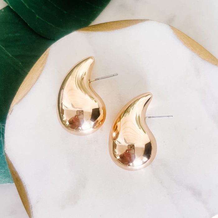 Large Gold Waterdrop Earrings