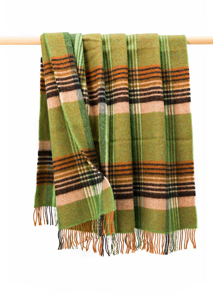 Large Irish Picnic Blanket | Green Orange Charcoal