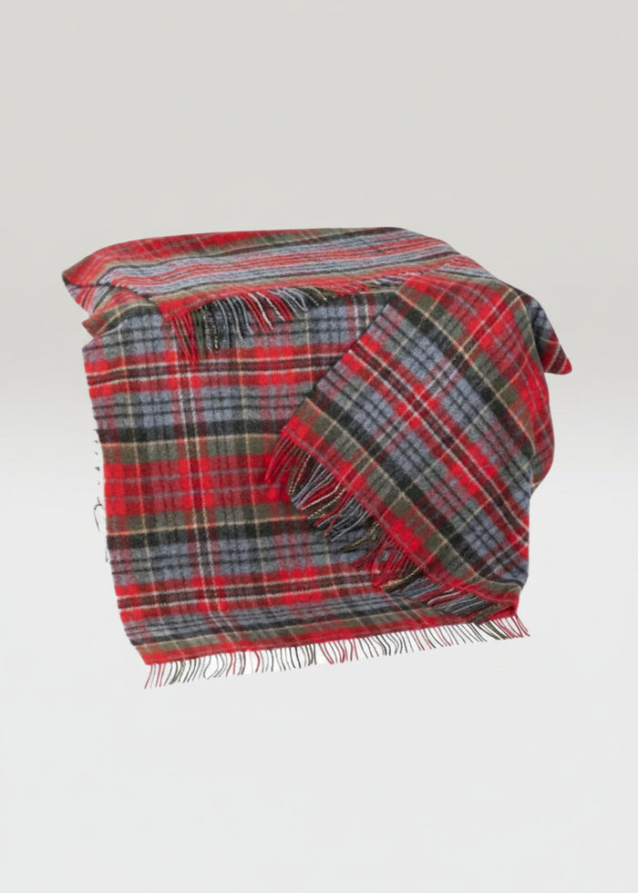 Large Irish Picnic Scarlet Denim Plaid Blanket