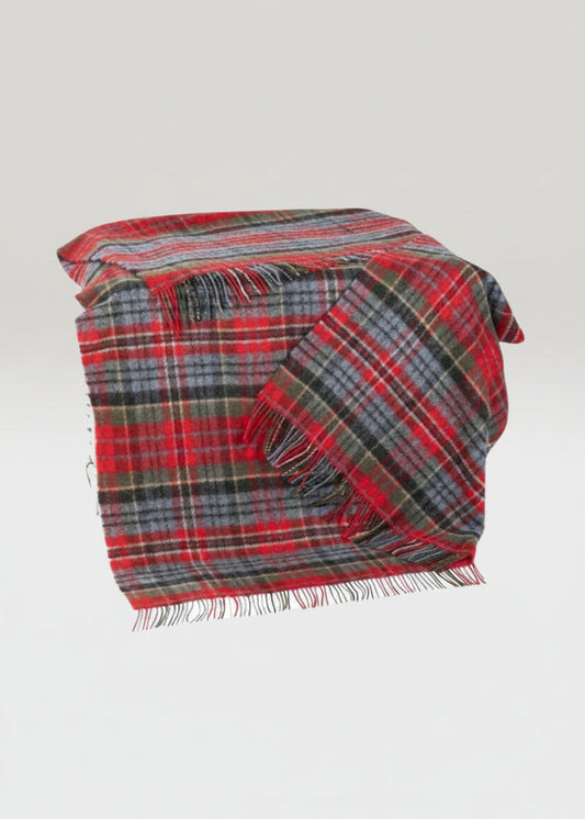 Large Irish Picnic Scarlet Denim Plaid Blanket