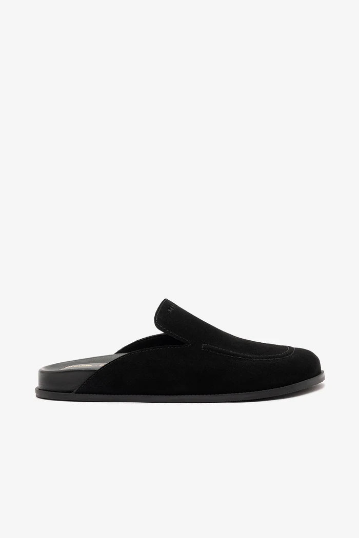 Larroudé x Parke Clog In Black Suede Mule Larroudé x Parke