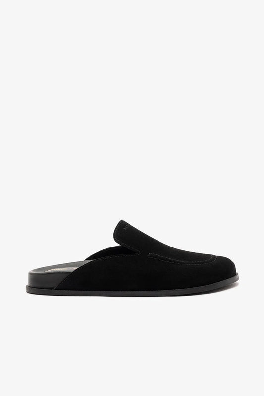Larroudé x Parke Clog In Black Suede Mule Larroudé x Parke