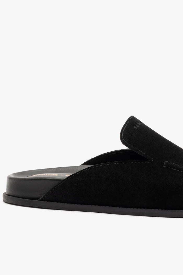 Larroudé x Parke Clog In Black Suede Mule Larroudé x Parke