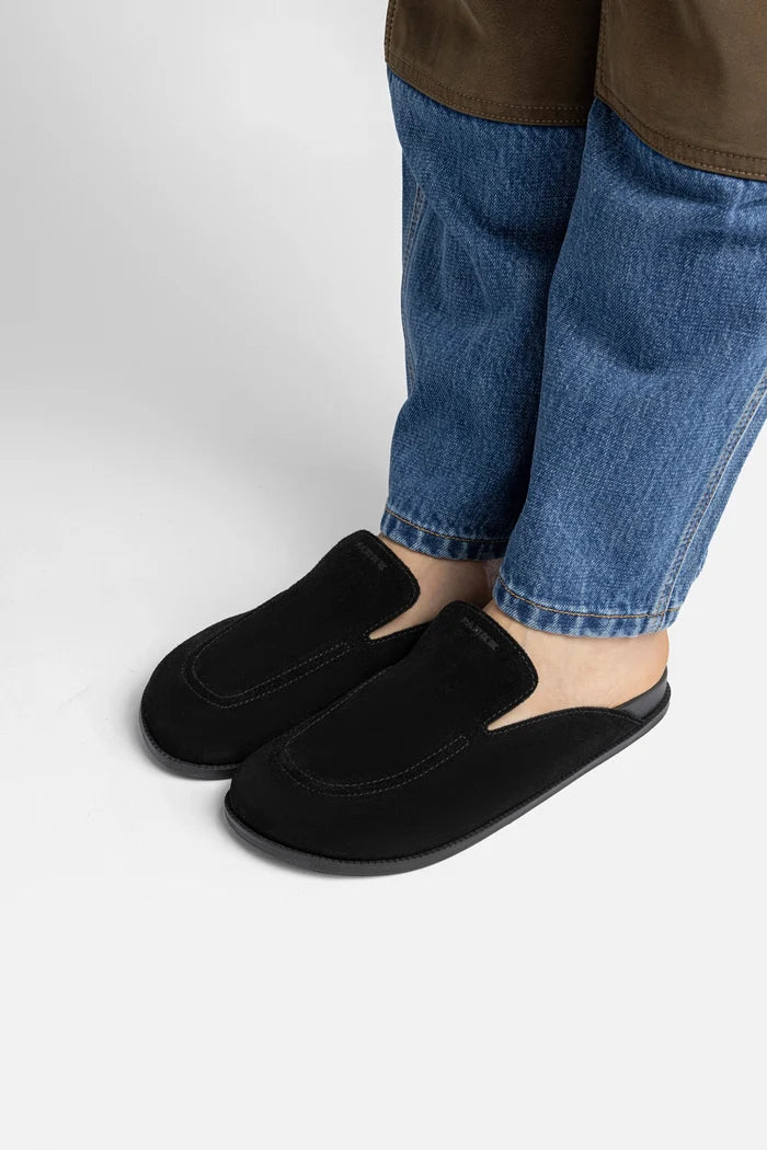Larroudé x Parke Clog In Black Suede Mule Larroudé x Parke