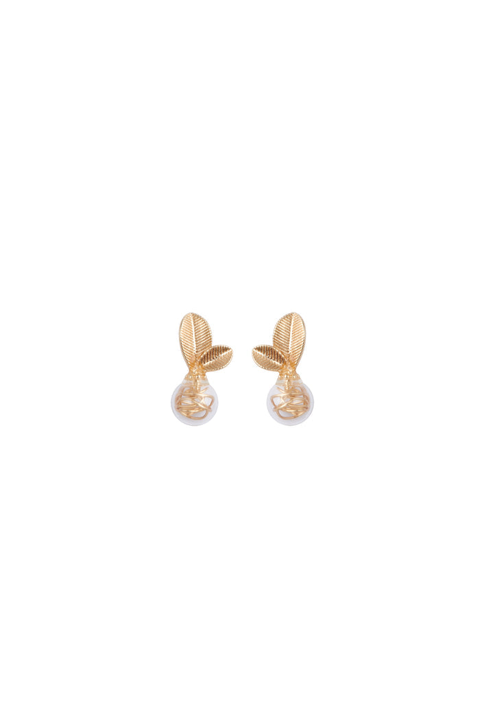 Paisie Leaf Sphere Earrings