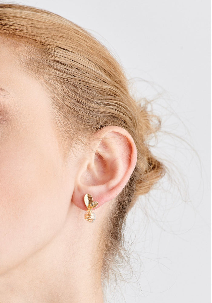 Paisie Leaf Sphere Earrings