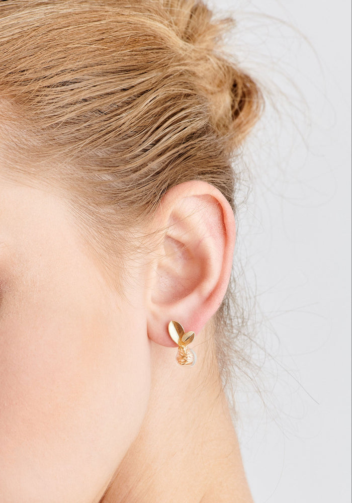 Paisie Leaf Sphere Earrings