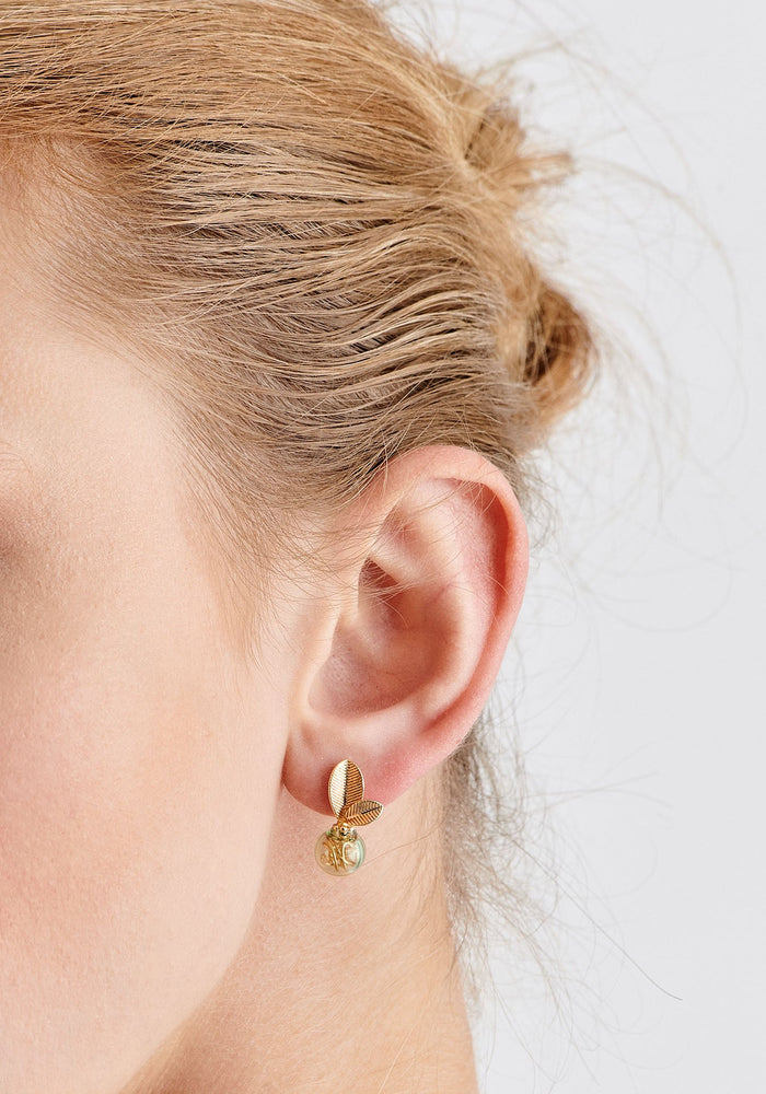 Paisie Leaf Sphere Earrings