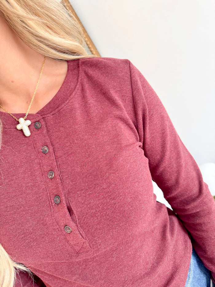 Be Cool Lena Henley Long Sleeve Top – women's long sleeve tee