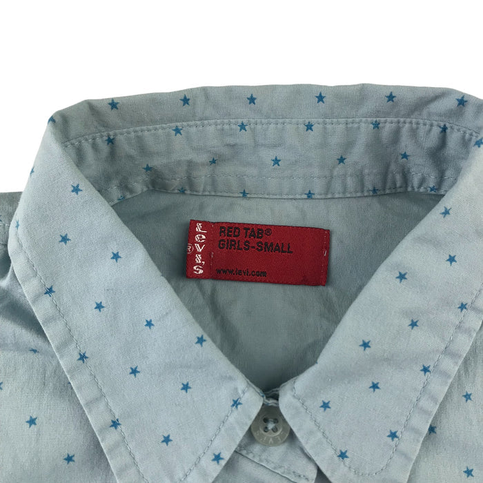 Levi's 12-14 years light blue short sleeve with stars buttoned shirt
