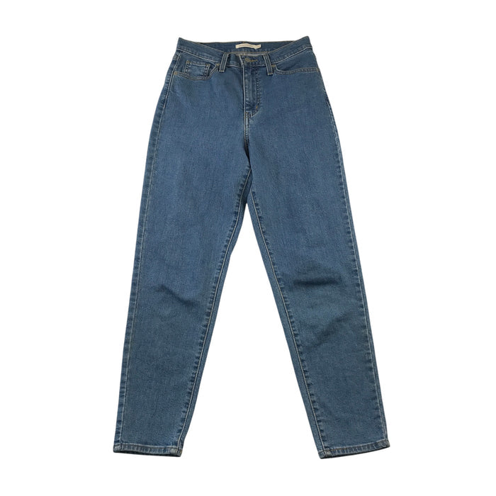 Levi's XS W26 blue high waisted taper jeans cotton elastane