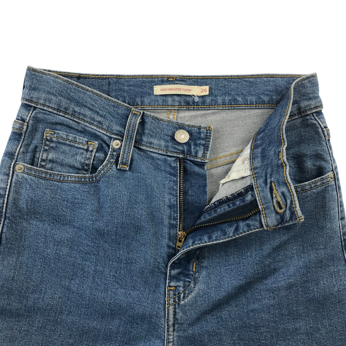 Levi's XS W26 blue high waisted taper jeans cotton elastane