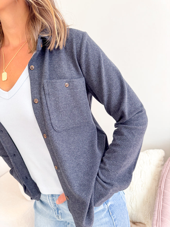 Thread & Supply Lewis Button Up- Navy Ink Heather – women's jacket