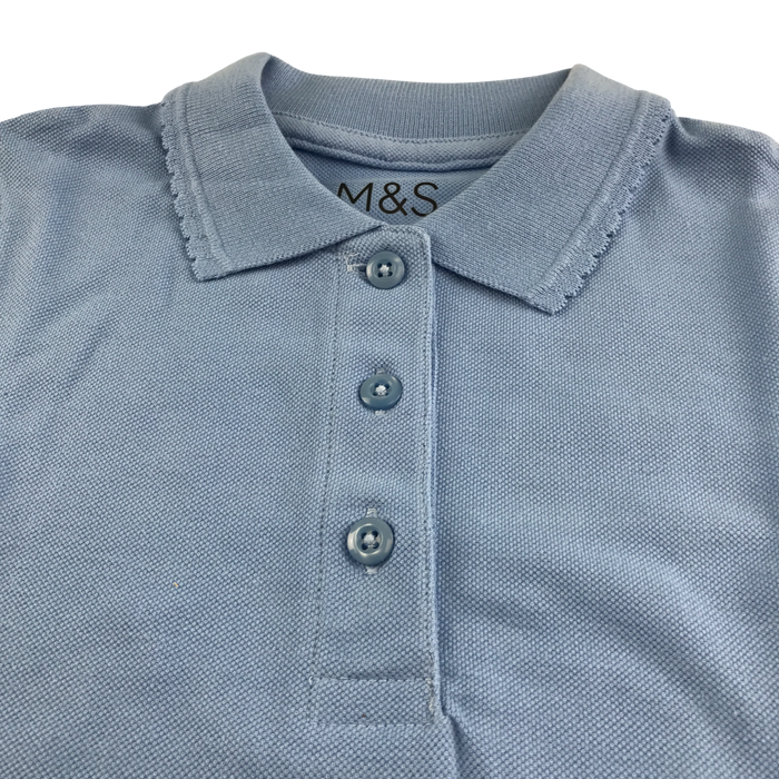 Light blue girls scallop collar school polo shirt