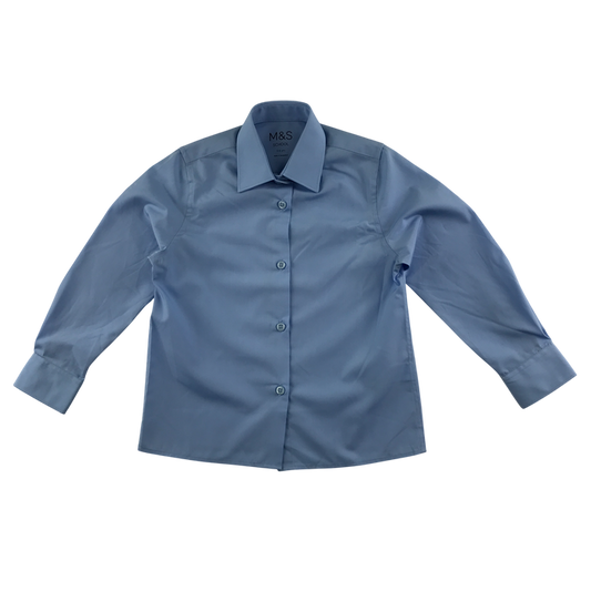 Light blue unisex long sleeve school shirt