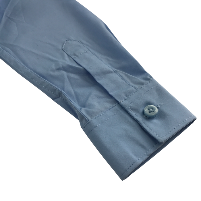 Light blue unisex long sleeve school shirt