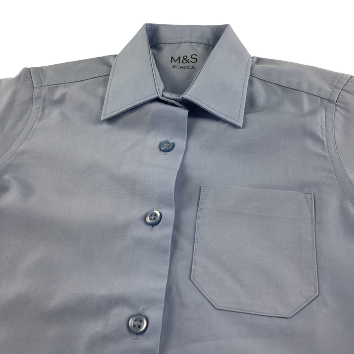 Light blue unisex short sleeve school shirt