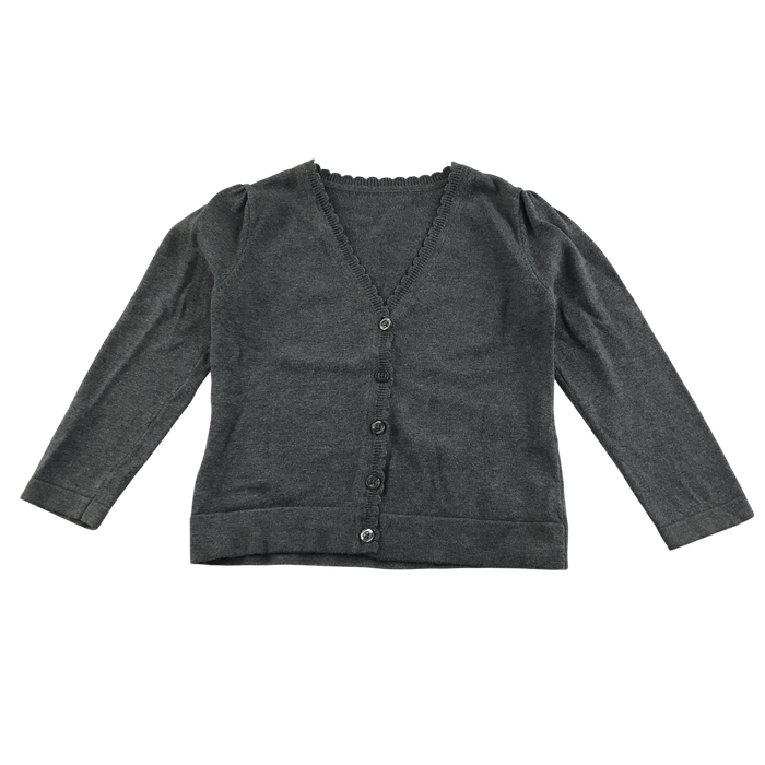 Light grey girls scallop neck school cardigan