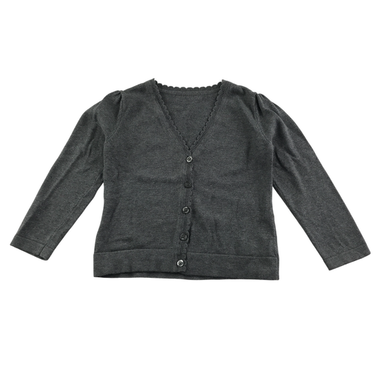 Light grey girls scallop neck school cardigan