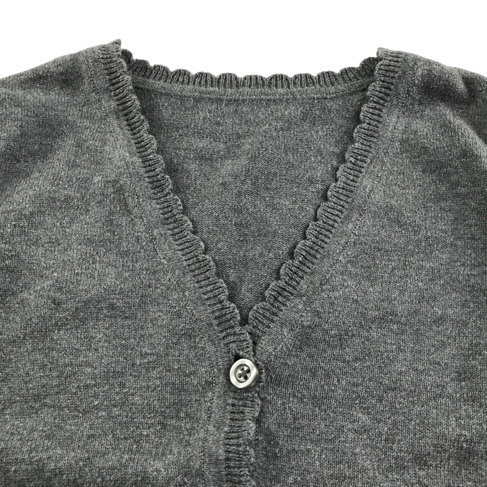 Light grey girls scallop neck school cardigan