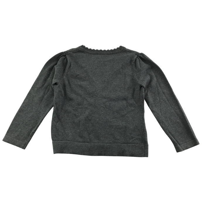 Light grey girls scallop neck school cardigan