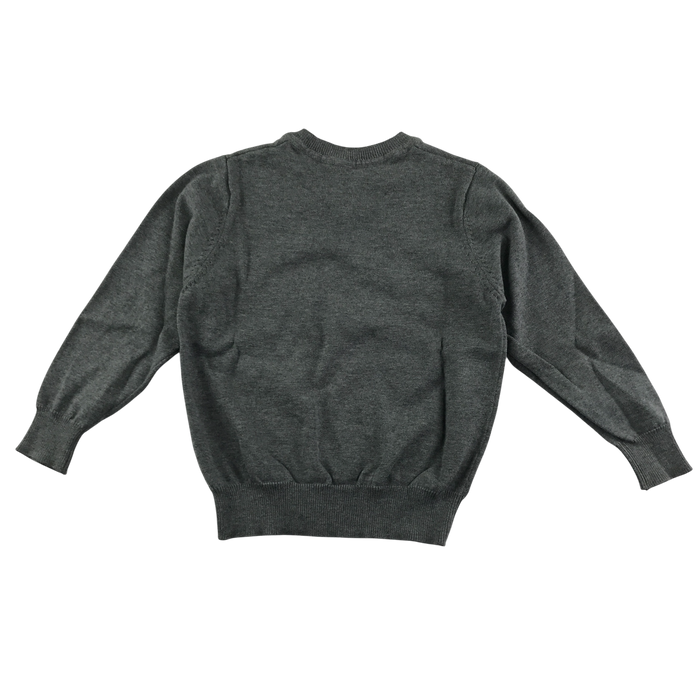 Light grey unisex v-neck school jumper