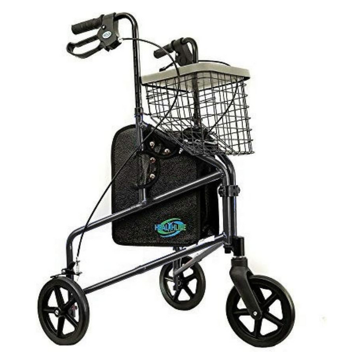 Lightweight 3 Wheel Rollator Mobility Walker with Basket