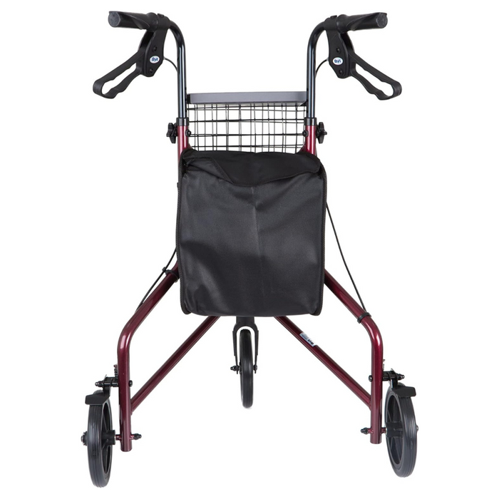 Lightweight 3 Wheel Rollator Mobility Walker with Basket