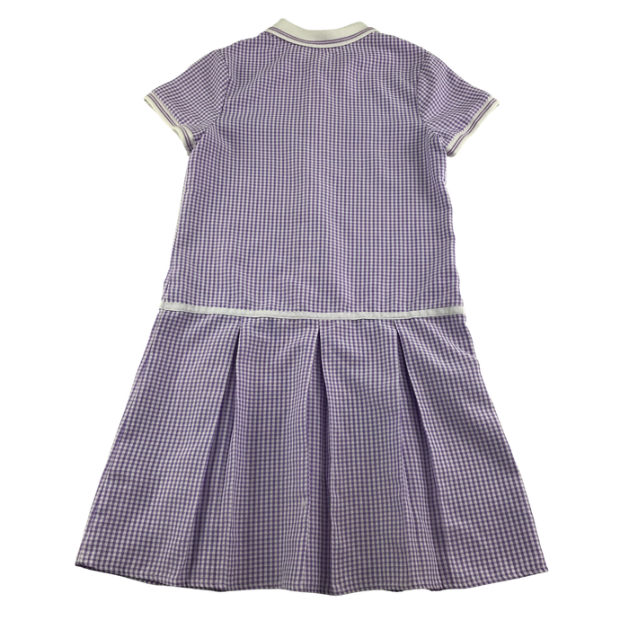 Lilac gingham with zipper girls school summer dress
