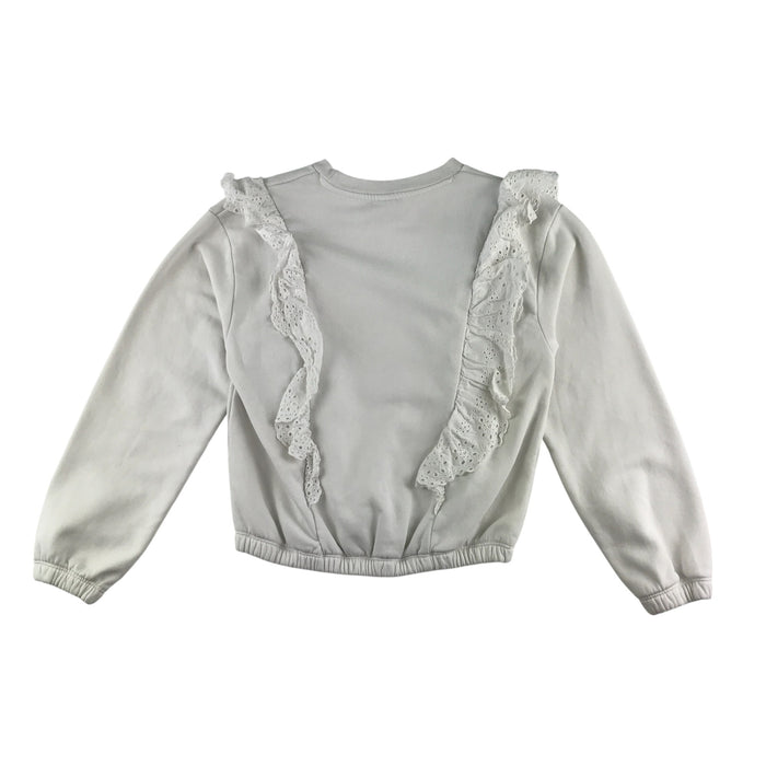 Lindex 11-12 years white crewneck with lace sweater