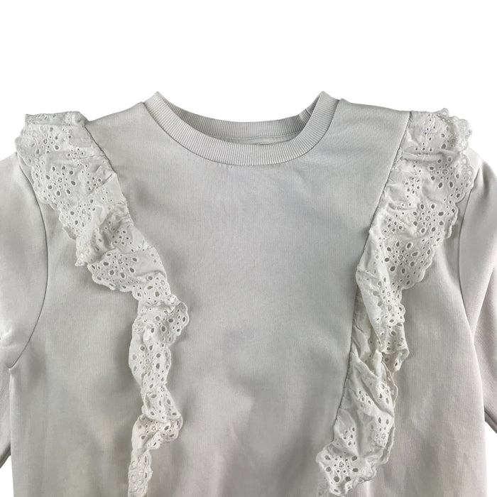 Lindex 11-12 years white crewneck with lace sweater