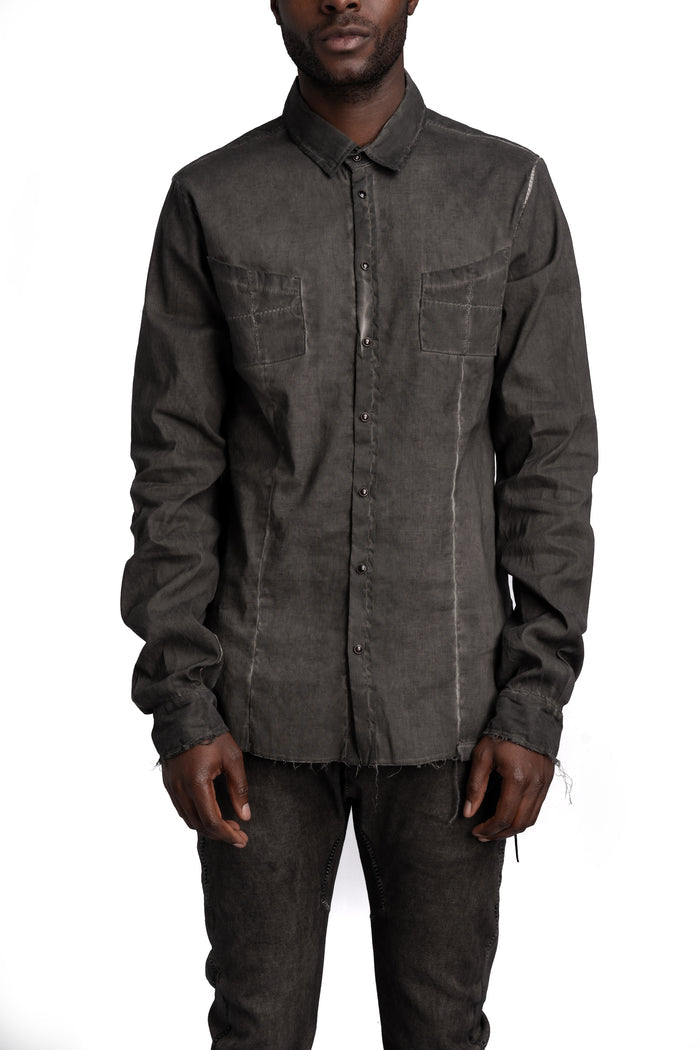 MD75 | SS26 - Linen shirt, Antra resin MD13283L
