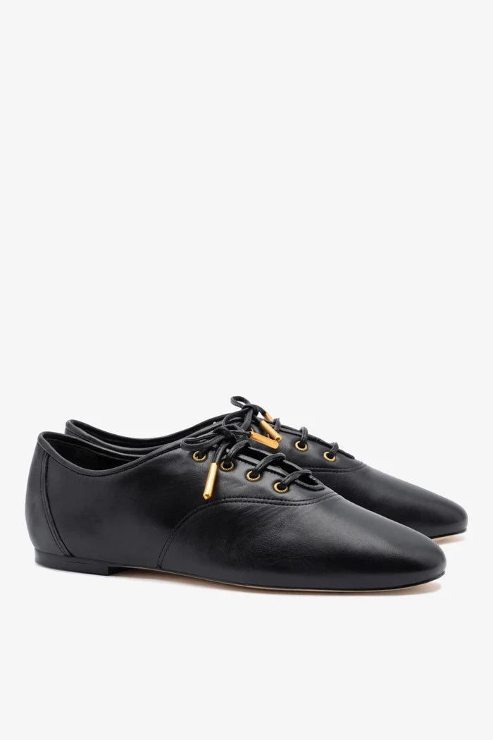 Liza Sneaker In Black Leather Oxford Larroudé