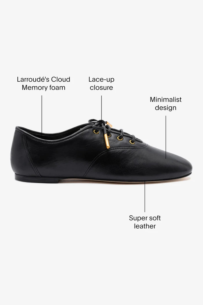 Liza Sneaker In Black Leather Oxford Larroudé