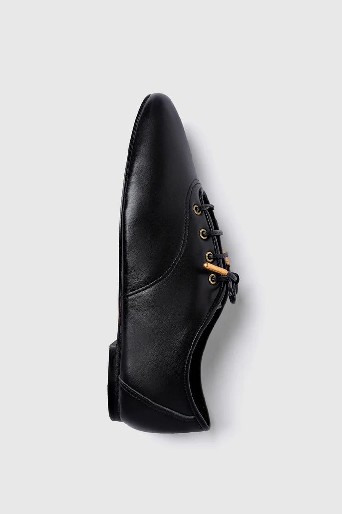 Liza Sneaker In Black Leather Oxford Larroudé