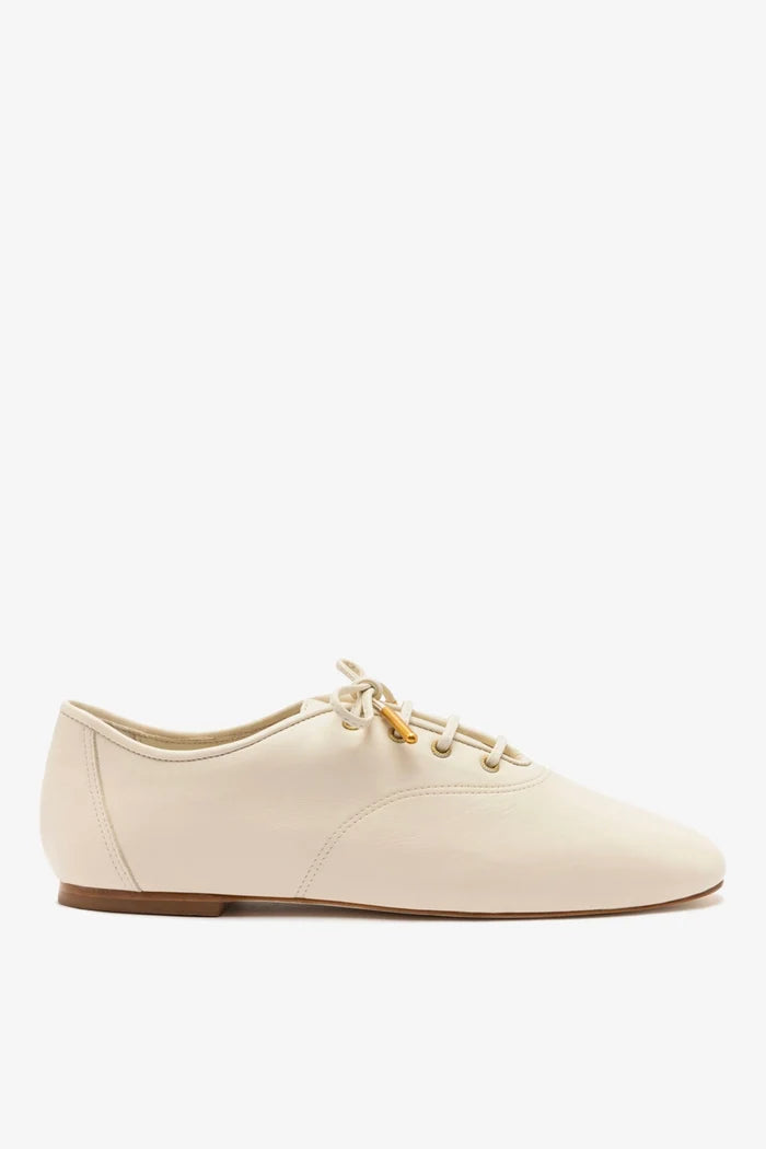 Liza Sneaker In Ivory Leather Oxford Larroudé
