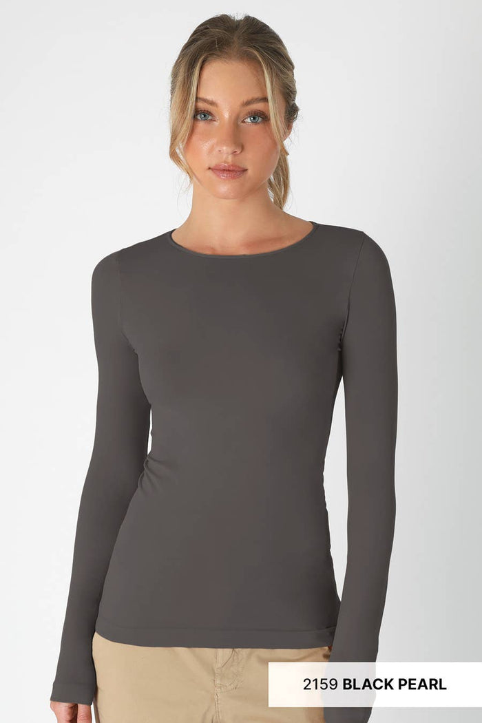 Long Sleeve Crew Neck Top ~ Stone