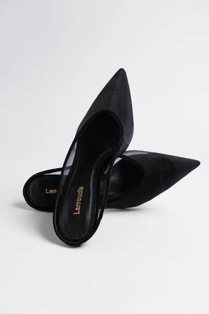 Loulou Mesh Mule Black Mule Larroudé